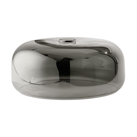 Suspension en Verre Soufflé Miroité Fumé, Diamètre 33 cm, Douille E27, Design Moderne et Élégant pour Intérieur, Luminaire de Qualité - Perenz