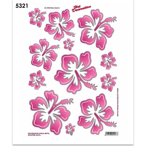 Adesivi Stickers Midi Fiori 35 x 25 cm - Colore: ROSA
