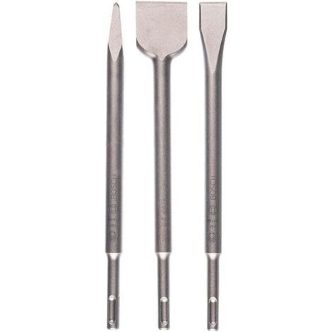 Accessories 3 pièces it de burins SDS plus (pour le béton et la maçonnerie, accessoires pour marteau burineur) Argent (1/4)
