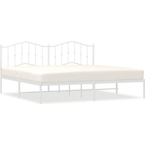 Maison Exclusive - Giroletto con Testiera Metallo Bianco 193x203 cm