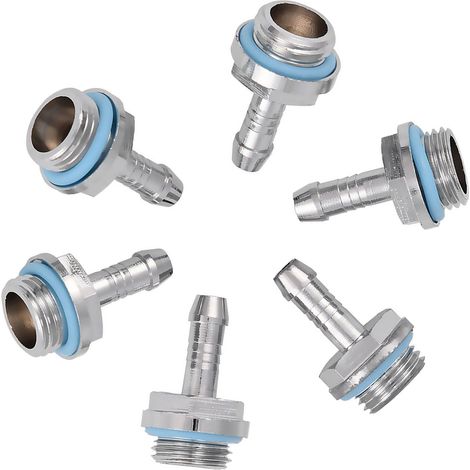6 Pièces Raccords de Refroidissement PC à Double Touche Filetage G1/4 pour Tubes 7.5mm (1/5)