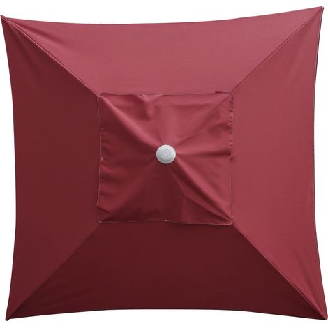 Ersatzbezug für 2x2 m Sonnenschirm mit 4 wasserdichten Armen, weinrot, quadratischer Terrassenschirm, 160 g Polyester (1/5)