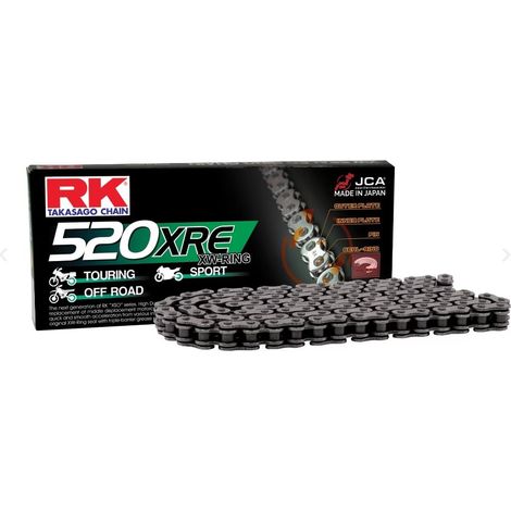 CADENA DE TRANSMISIÓN RK 520XRE-120 (XW-RING) CON LENTE (CLF) INCLUIDA, COLOR ESTÁNDAR (CAPACIDAD: HASTA 800 CCM) (36,5 KN)