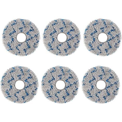 Lot de 6 pour robot aspirateur Ecovacs Deebot T30 Omni/T30 Pro Omni/T30S Combo / T30S Combo/T30S / T30S PRO/N30 PRO Omni, accessoires de balai en microfibre lavables (1/5)