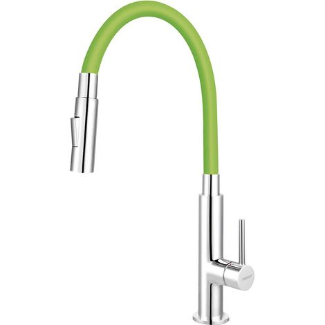 Novaservis Ferro - Küchenarmatur mit ausziehbarer Brause, 2 Düsen, grün/chrom 70730,0Z