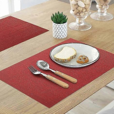 dessous d'assiette en PVC rouge lot de 4 antidérapant (1/4)