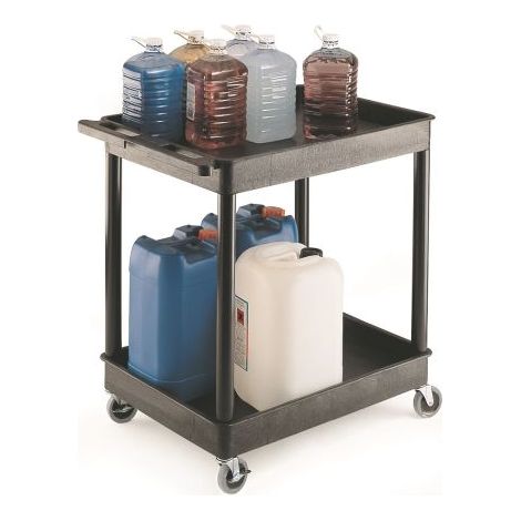 Chariot RS PRO Non 2 plateaux en PE, 920 x 640 x 960mm, Capacité de charge 175kg ( Prix pour 1 )