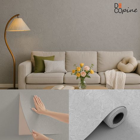 Papier peint mural souple auto-adhésif – Effet pierre naturelle gris – 3D relief – Étanche et résistant – 60 × 280 cm (1/5)
