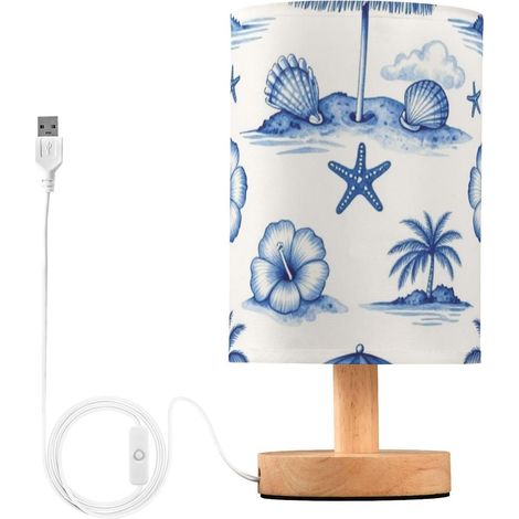 Yuiboo Lampe de table LED avec prise bleue tropicale pour bureau (1/5)