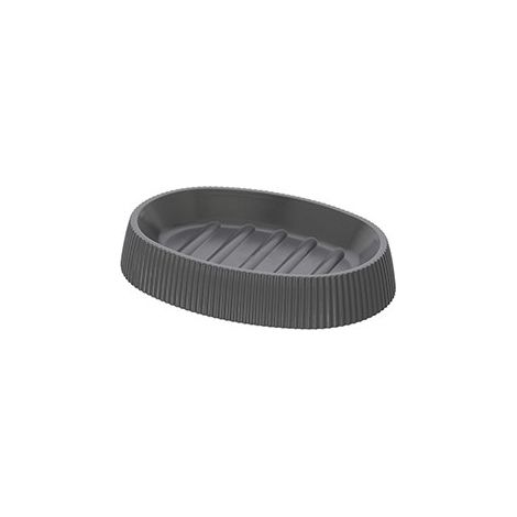 Portasapone grigio linea London in plastica PS e ABS design moderno Feridras