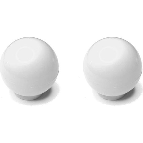 2x Kugelknöpfe für Möbel, 30 mm Durchmesser, Kunststoff, für Schubladenreparaturen (DIY), weiß (1/3)