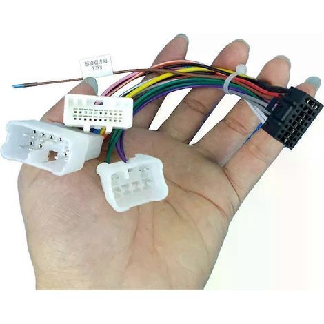 Kompatible Adapter für Autoradios, die mit den ISO-Kabelbäumen der Fahrzeuge Hilux, Yaris, FJ Cruiser und Alfaro kompatibel sind und zum Austausch der Radio-Kabelbäume verwendet werden. (1/5)