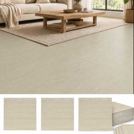 Dalles PVC autocollantes, 54 pièces, 30x30 cm, surface env. 5 m2, épaisseur 1,8 mm, effet bois, Chêne clair (1/5)