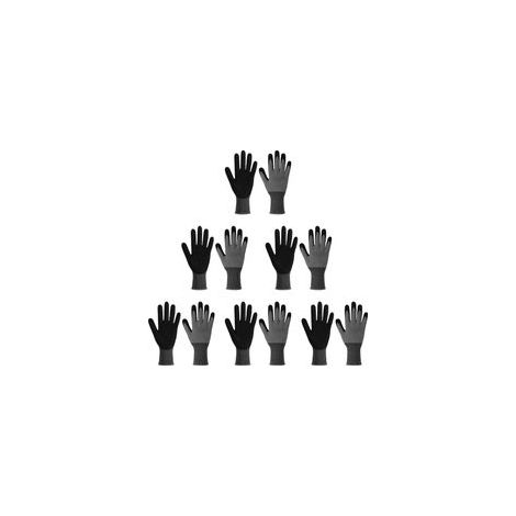 Lot de 6 paires de gants de jardinage, gants pour terrasse, pelouse, jardin et désherbage, gants de travail, gris (1/5)