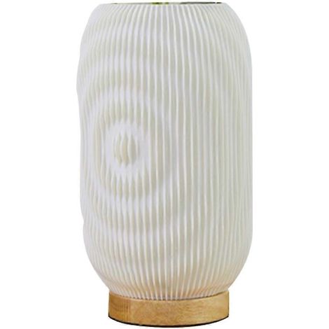 Vintage-Nachttischlampe mit Streifenmuster, kleine Designer-Vasen-Nachtleuchte, wiederaufladbar, mit Wasserwelleneffekt (1/5)