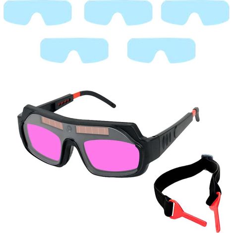 Lunette Soudeur ,Lunettes de Soudure pour Protection,Auto Assombrissantes ,Lunettes Anti-Eblouissement Lunettes de Soudage pour Soudeur à Souder Extérieurs (1/5)