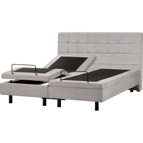 Adjustable Bed Fabric DUKE 160 x 200 cm (EU King Size) Light Grey (1/5)