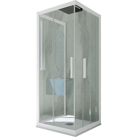 Box doccia scorrevole 3 lati 70x120x70 cm Bianco Matt Kolors Trio