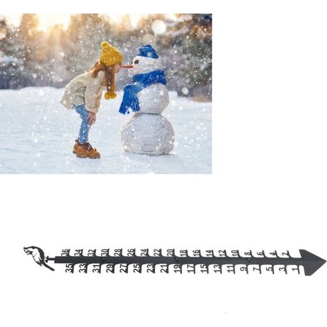 Misuratore di neve natalizio da 36 pollici, Misuratore di neve per esterni in metallo Misuratore di pioggia e nevicate natalizie per regali di decorazione per esterni da giardino e cortile (1/5)