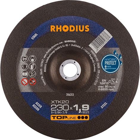 Disco de corte Rhodius xtk20 230 mm velocidad alta baja chispa (1/2)