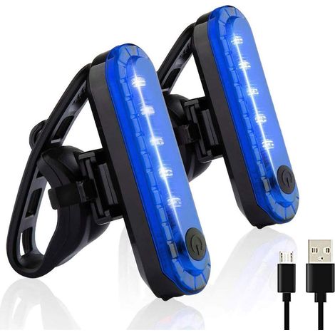 Éclairage vélo 2 pièces - Feu arrière - Éclairage avant et arrière - Rechargeable par USB - Éclairage LED - Résistant aux chutes et étanche - Compatible avec tous les vélos - Idéal pour les sorties no (1/5)