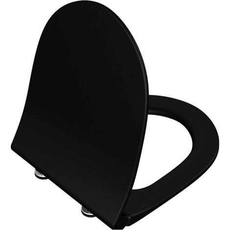 Abattant WC slim fermeture frein de chute VitrA Sento noir mat (1/4)