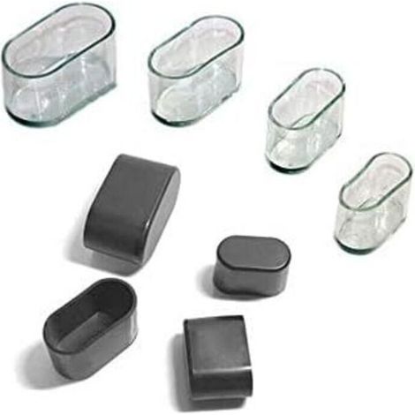 Couvre-Jambes Chaise,Ovale Silicone Meubles Pieds Coussinets Couverture Table Protecteurs Rayures Sol,8-24Pcs-Transparent/24 PièCes15X30 Mm (1/3)