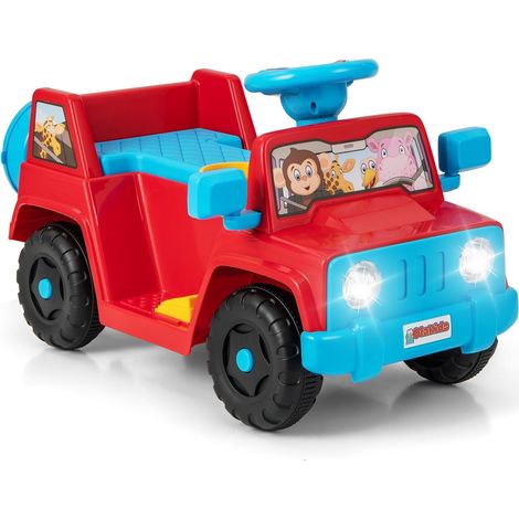 Coche infantil de 6 V con sonido y luces LED, color rojo