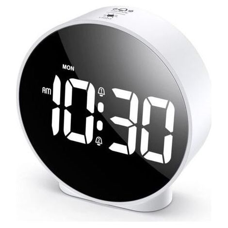 Digitaler Wecker, HD-LED-Display, digitaler Wecker, schlichter Tischwecker, elektronischer Schreibtischwecker, Doppelalarm, 12-/24-Stunden-Anzeige, 4-stufig einstellbare Helligkeit für Schlafzimmer un (1/5)