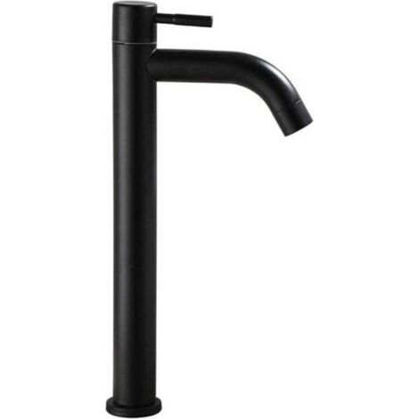 Forehill – Robinet de salle de bain noir – Eau froide uniquement – Laiton épais résistant aux rayures – Montage facile 3/8'