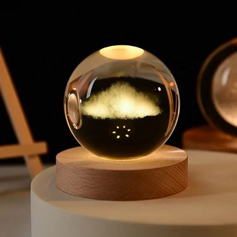 Boule de cristal 3D de 6 cm, gravée au laser, décoration de bureau pour la maison (1/2)