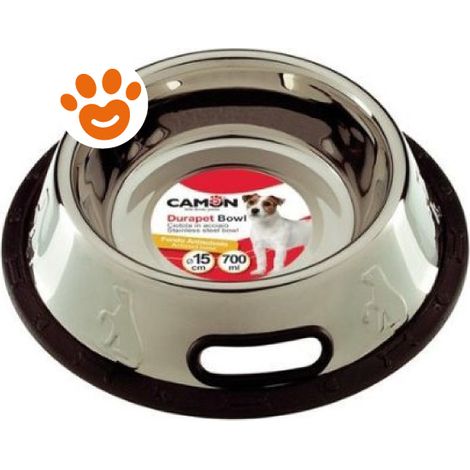 Camon Dog Ciotola In Acciaio Antirovesciamento - Confezione 1 Pezzo - Accessori