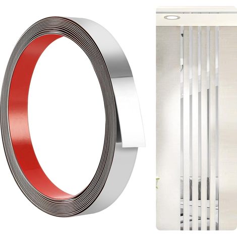 20 Mm Argenté Moulures DéCoratives Autocollantes En Acier Inoxydable - 5 M - Pour Toilettes, Bord De Carrelage, Mur, Plinthe, Sol