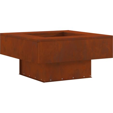 Fire Pit Brown 80 x 80 x 40 cm Weathering Steel vidaXL
