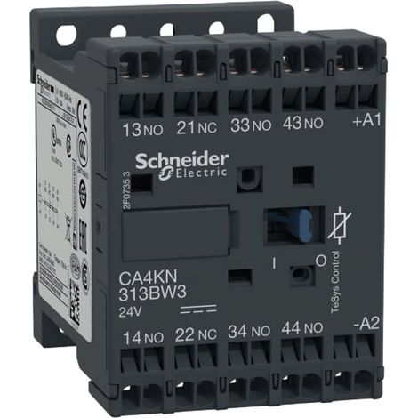 TeSys CA4K - contacteur - 3F+1O - instantané - 10A - 24Vcc  - CA4KN313BW3