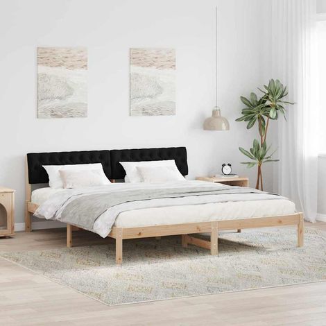 Bed frame Brown and black 180 x 200 cm Solid pine wood vidaXL (1/5)