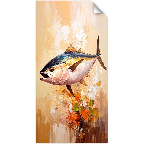 Selbstklebendes Poster – Wandsticker Fisch Meeresgemälde 50x100 cm (1/3)