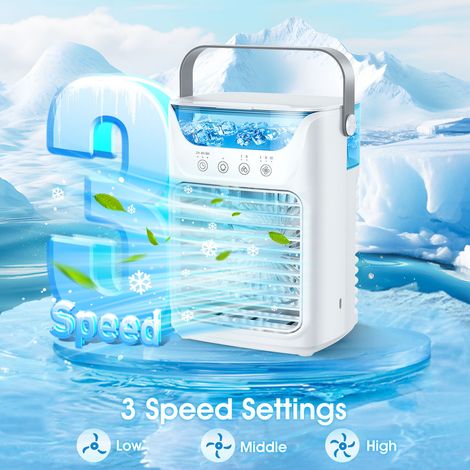 Climatiseur portable, refroidisseur d'air personnel, ventilateur de refroidissement à eau par pulvérisation USB de bureau (1/5)