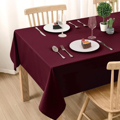 Nappe de table bordeaux 140x110cm, imperméable, antitache, rectangulaire