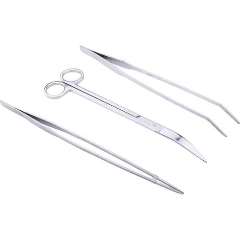 Pinces Pour Aquarium - Ciseaux Pour Plantes Aquatiques - Acier Inoxydable - Accessoires Pour Maintenance Aquarium - Lot De 3 (1/5)