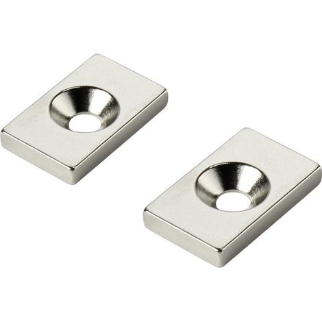 TRU COMPONENTS W20L12T3-M4 Permanent-Magnet Rechteckig (L x B x H) 20 x 12 x 3 mm N35   Grenztempera
