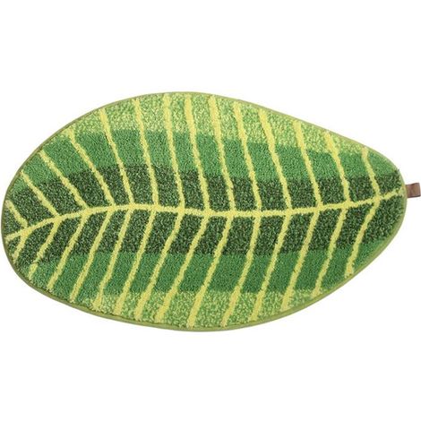 Alfombrilla de baño antideslizante, alfombra de baño de microfibra suave, absorbente de agua, lavable a máquina, alfombra con forma de hoja, alfombra de cocina, felpudo, 40 x 60 cm (1/5)