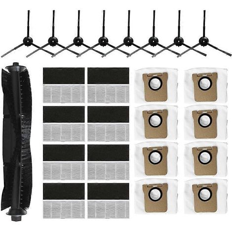 Accessoires de rechange compatibles avec Ultenic T10 Pro : brosse principale, filtre HEPA, sac à poussière, pièces détachées.
