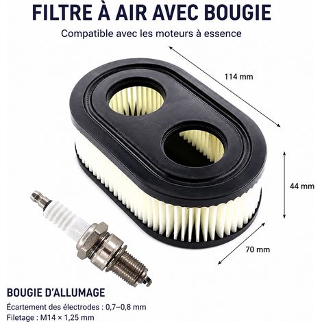 Kit 1 filtre à air et 1 bougie d'allumage pour moteur de tondeuse 550 550E 5432K 798452 593260 réf 3840 100 g – Livraison gratuite