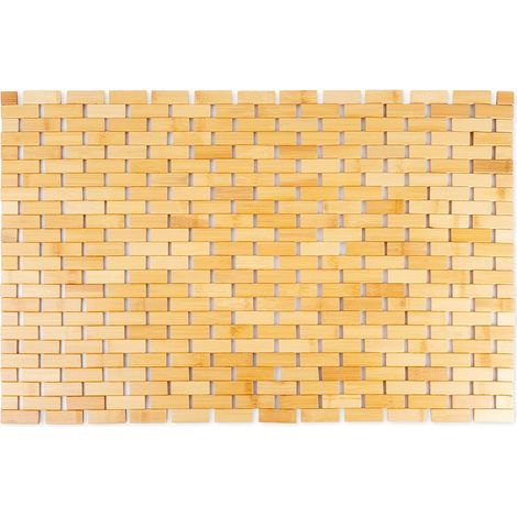 Alfombra de bano antideslizante bambu 80x50 cm
