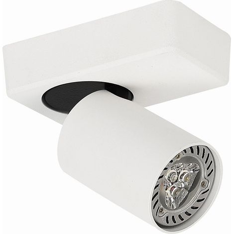 Italux Federica - Moderne Scheinwerfer Weiß, Schwarz 1 Licht mit Aluminium, Weißer Farbton, GU10
