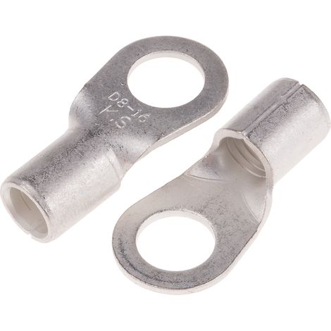 Cosses à œillet RS PRO, Non-isolé, 16mm², 8.4mm, 14mm