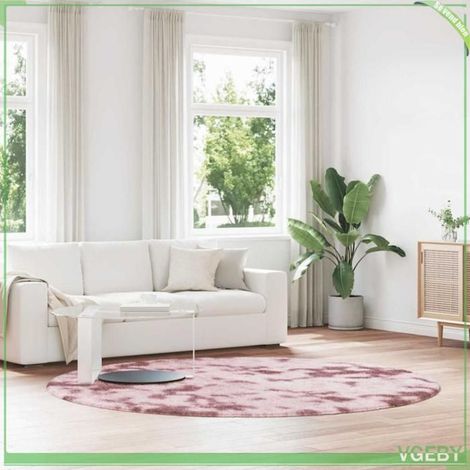 Tapis Shaggy - FAFEISY - NAVARRA - rose poudré - 240x240 cm - antidérapant (1/5)