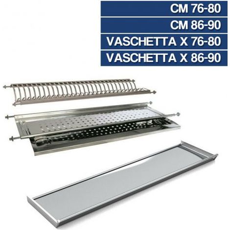 Vaschetta Per Scolapiatti In Acciaio Inox Incasso 76-80 Cm 1pz