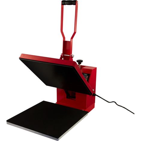 Presse à Chaud PixMax 38 x38 cm Rouge Impression par Transfert - Sublimation - Ecran Tactile LED - 0 à 250°C - Création, Personnalisation T-Shirt, Pull, Sac, .... [2 ans de Garantie]